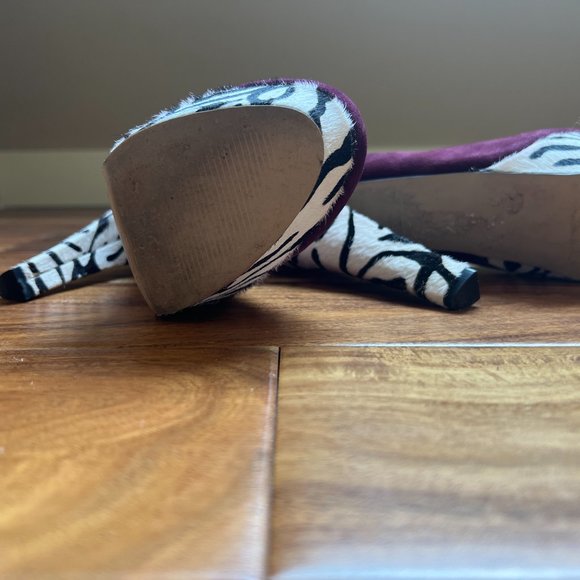Kate & Mel Purple Suede and Zebra Platform Heel - Picture 5 of 5